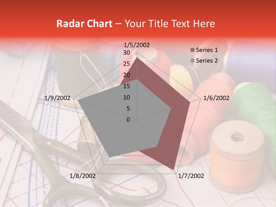 Buttons Cotton Tape Measure PowerPoint Template