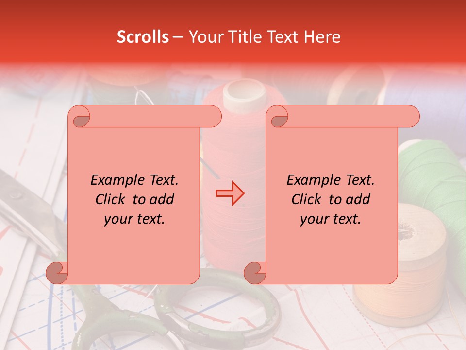 Buttons Cotton Tape Measure PowerPoint Template