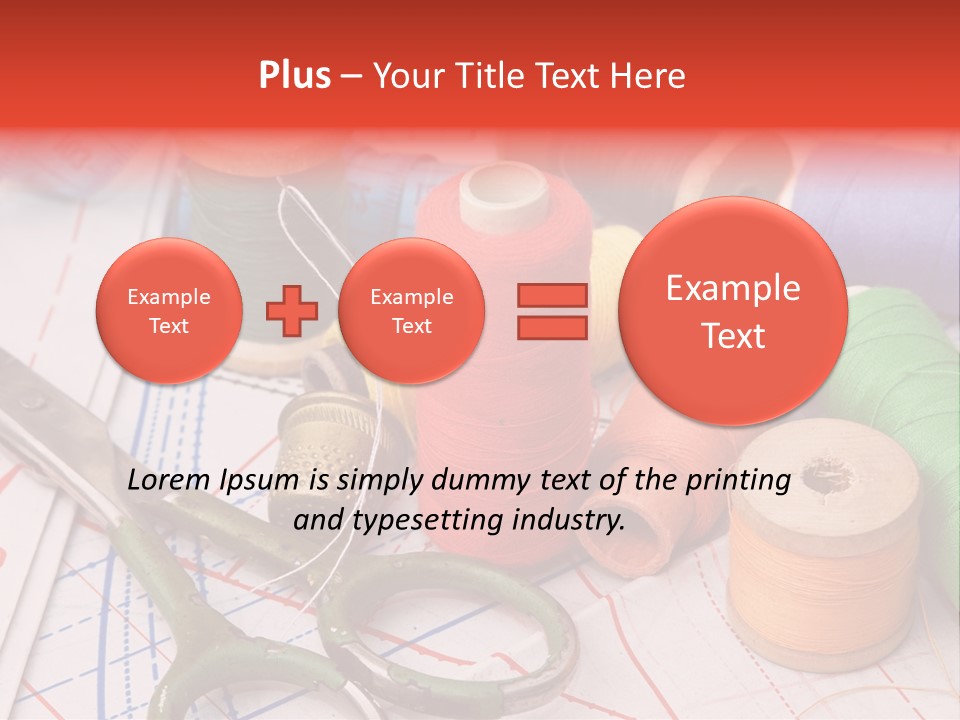 Buttons Cotton Tape Measure PowerPoint Template