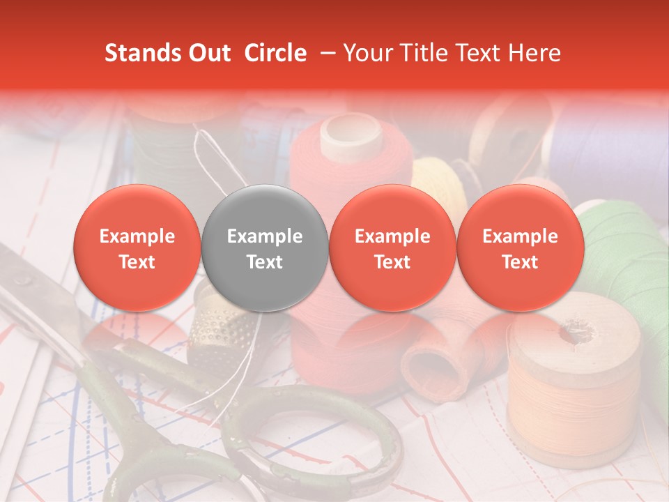 Buttons Cotton Tape Measure PowerPoint Template