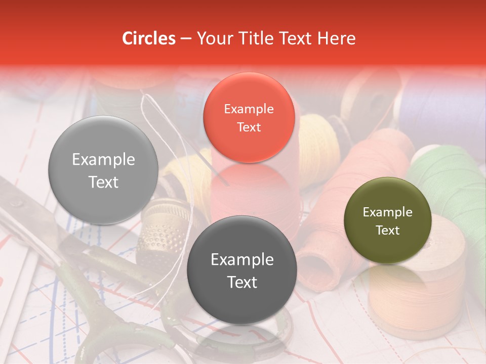 Buttons Cotton Tape Measure PowerPoint Template