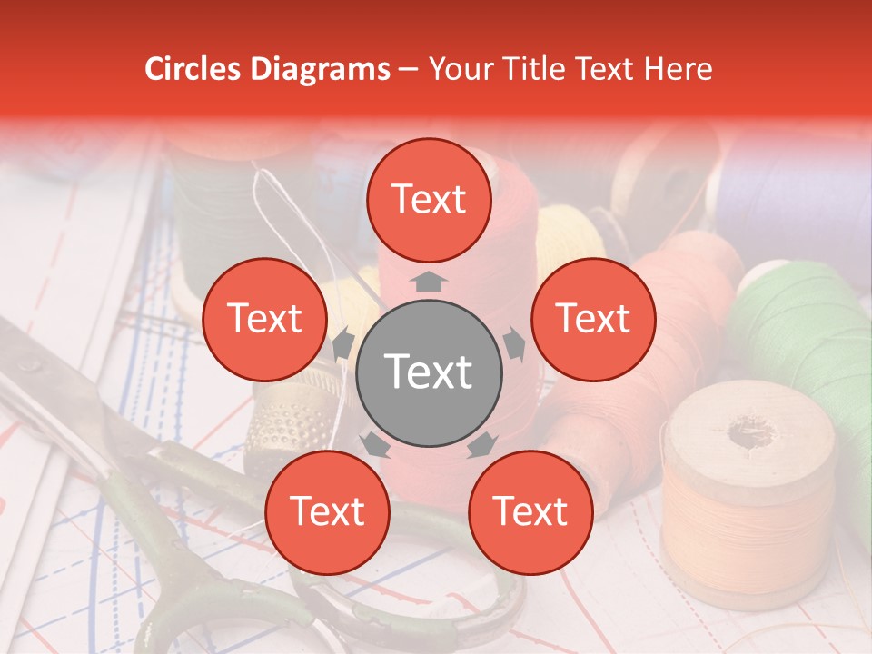 Buttons Cotton Tape Measure PowerPoint Template