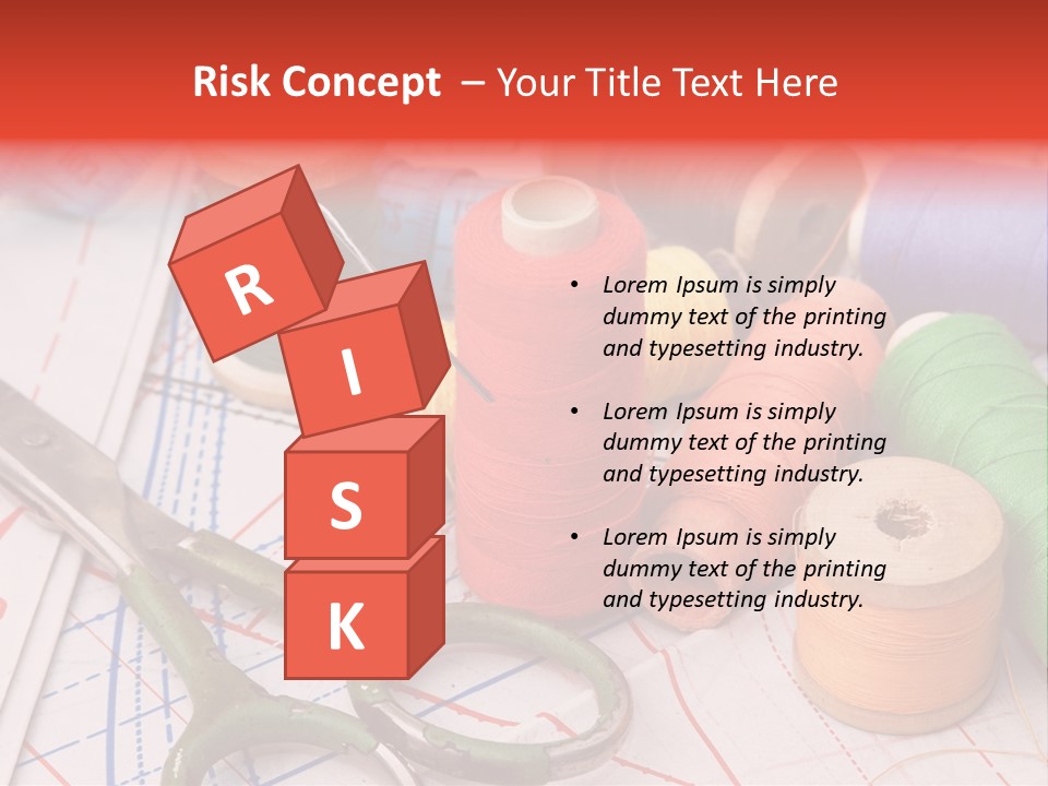 Buttons Cotton Tape Measure PowerPoint Template