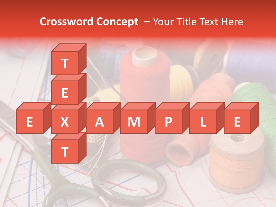 Buttons Cotton Tape Measure PowerPoint Template