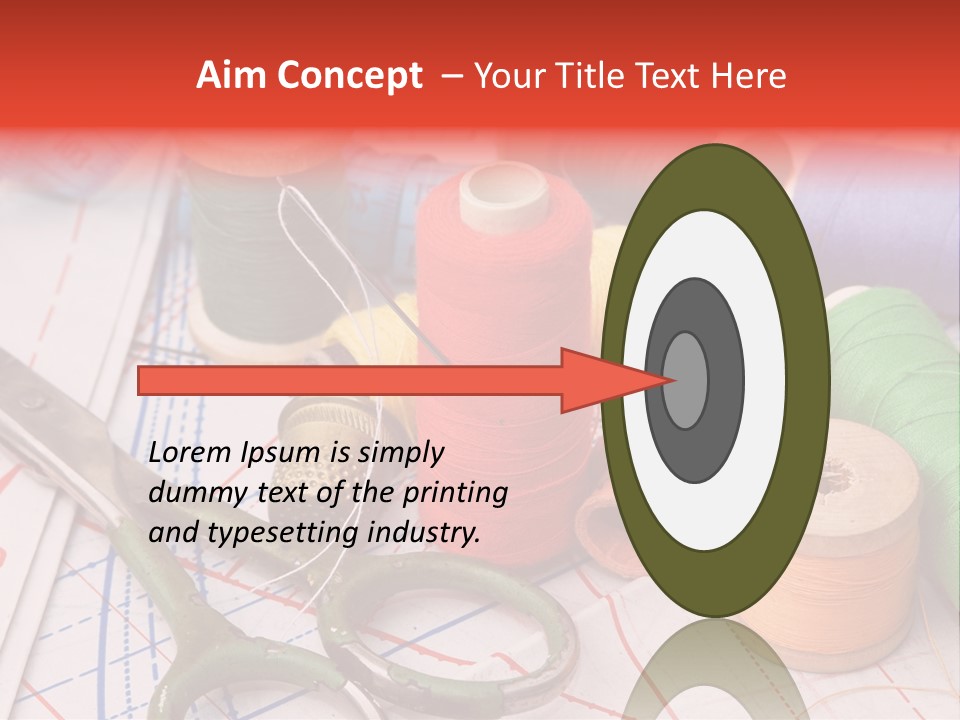 Buttons Cotton Tape Measure PowerPoint Template