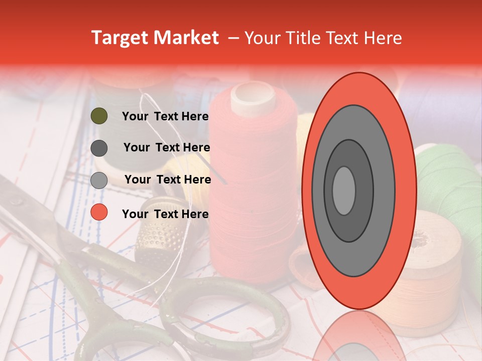 Buttons Cotton Tape Measure PowerPoint Template