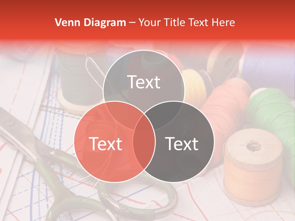 Buttons Cotton Tape Measure PowerPoint Template