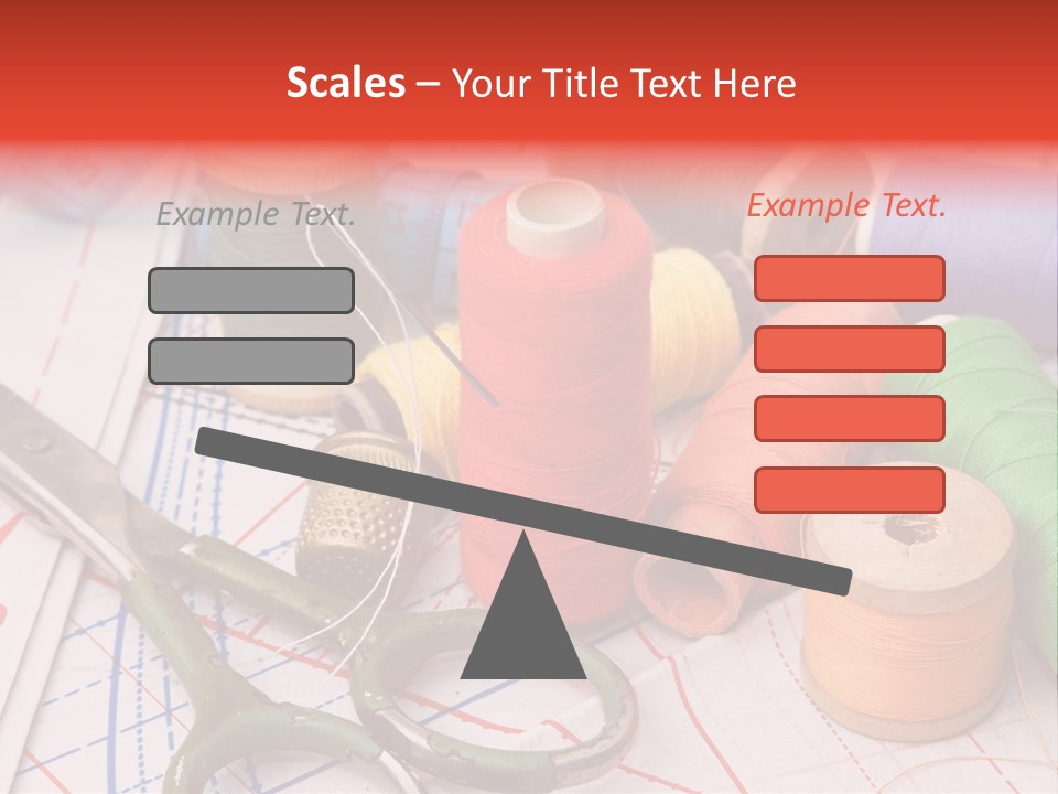 Buttons Cotton Tape Measure PowerPoint Template
