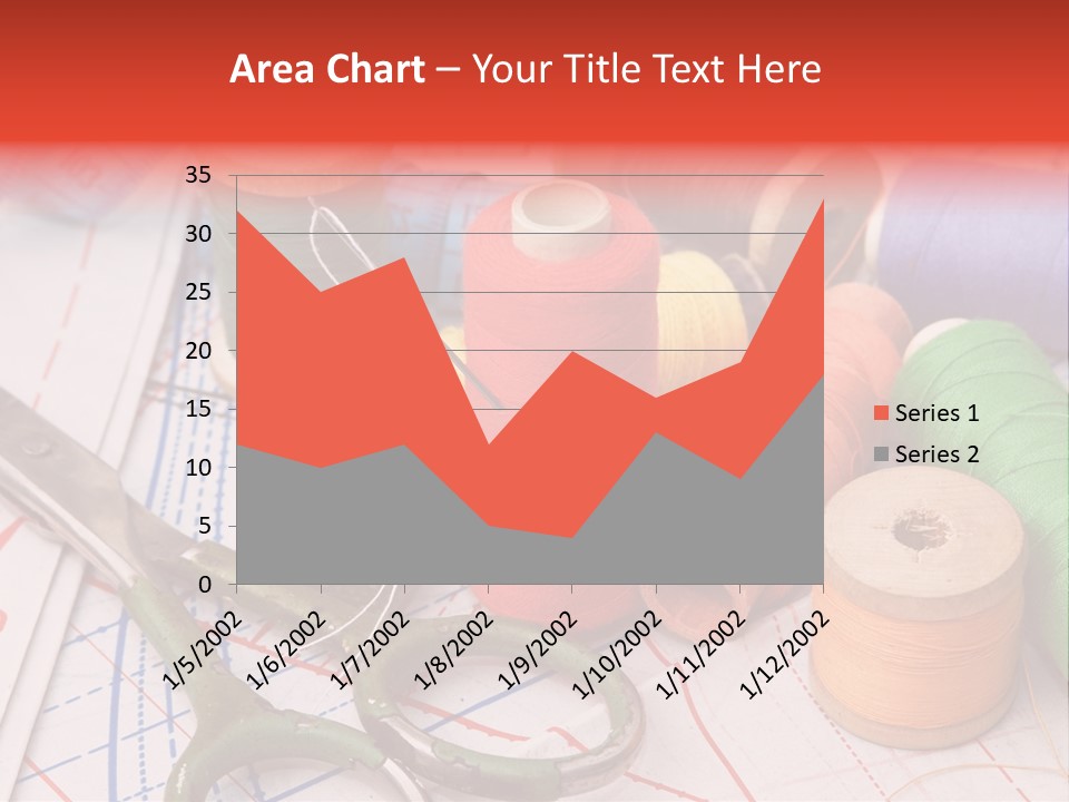 Buttons Cotton Tape Measure PowerPoint Template