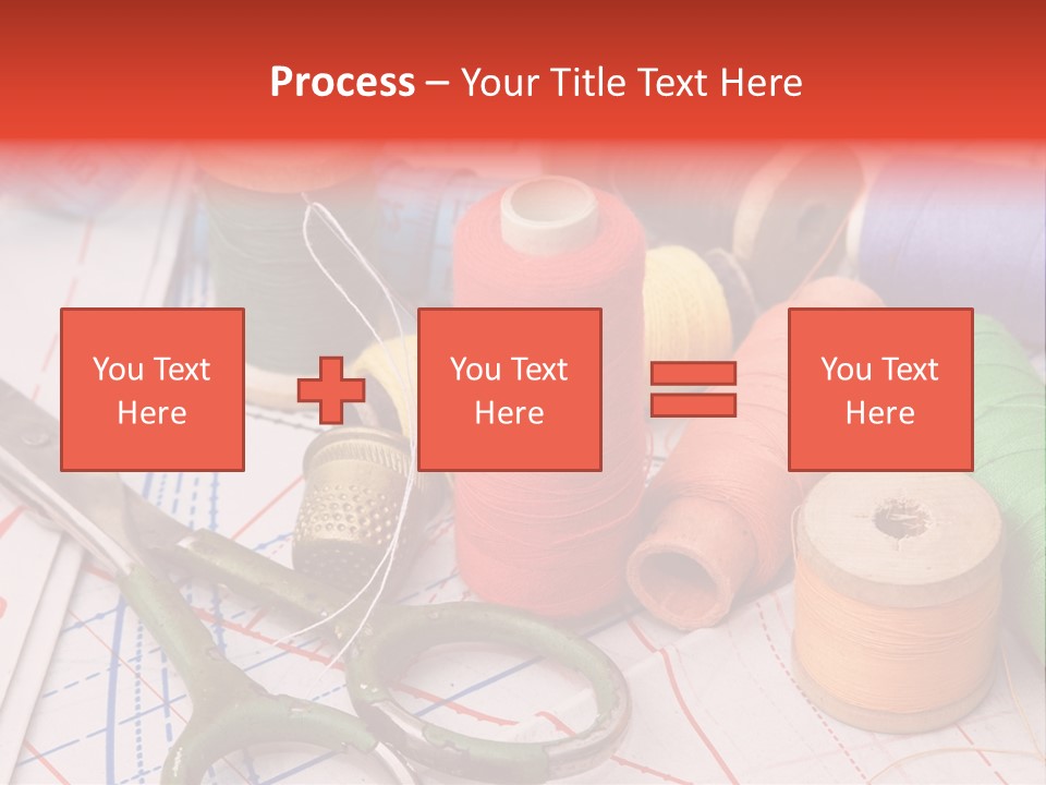 Buttons Cotton Tape Measure PowerPoint Template