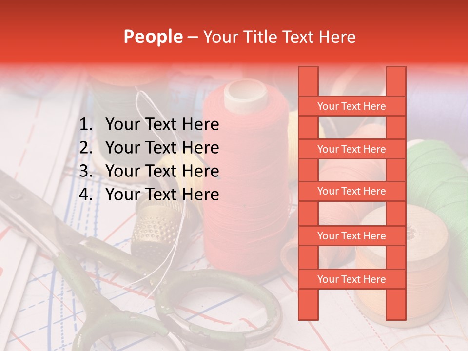 Buttons Cotton Tape Measure PowerPoint Template