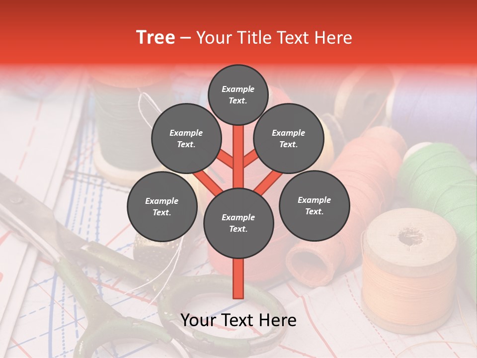 Buttons Cotton Tape Measure PowerPoint Template