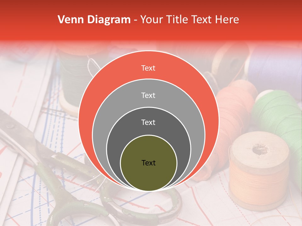 Buttons Cotton Tape Measure PowerPoint Template