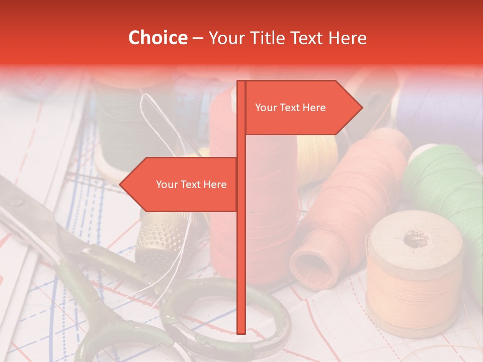 Buttons Cotton Tape Measure PowerPoint Template