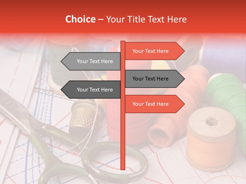 Buttons Cotton Tape Measure PowerPoint Template