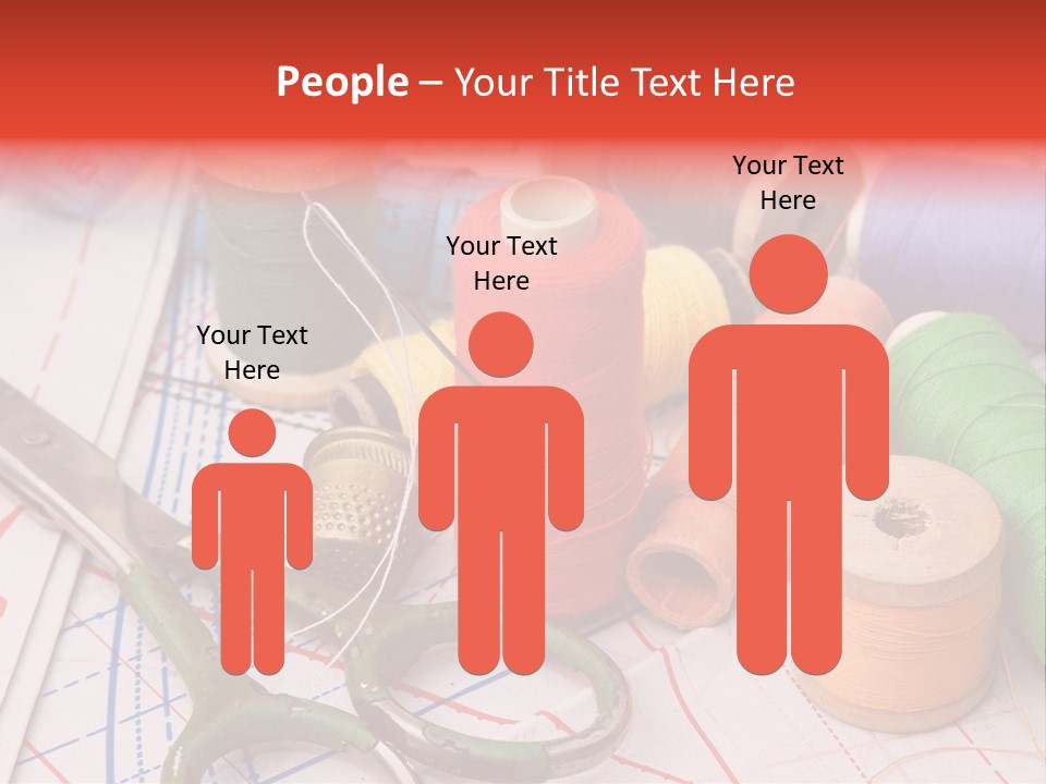 Buttons Cotton Tape Measure PowerPoint Template