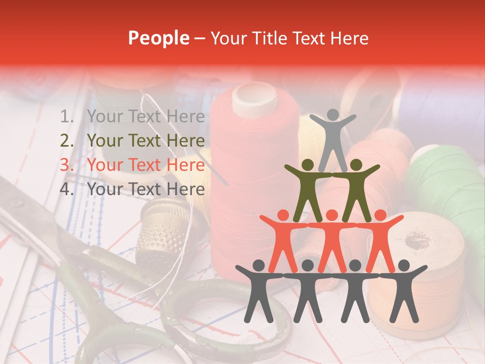 Buttons Cotton Tape Measure PowerPoint Template