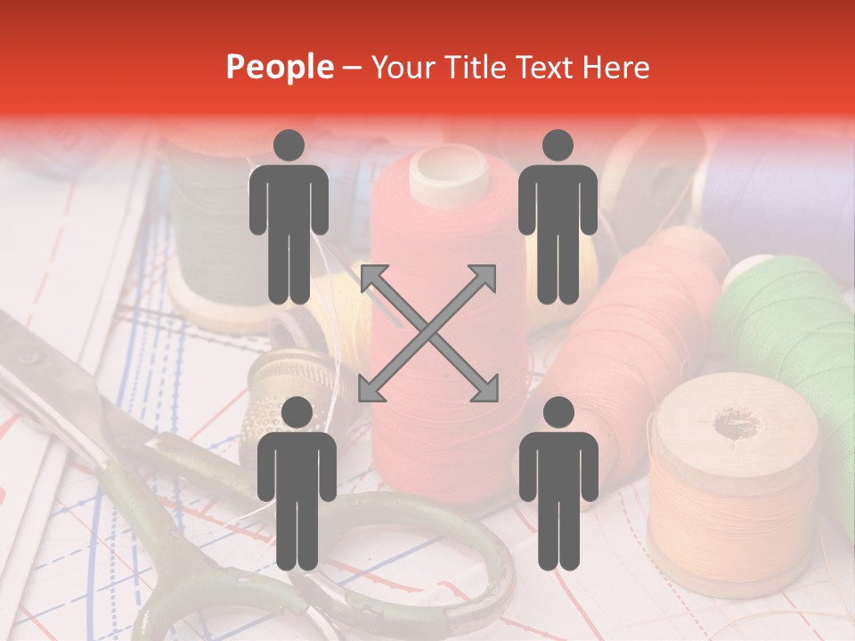 Buttons Cotton Tape Measure PowerPoint Template