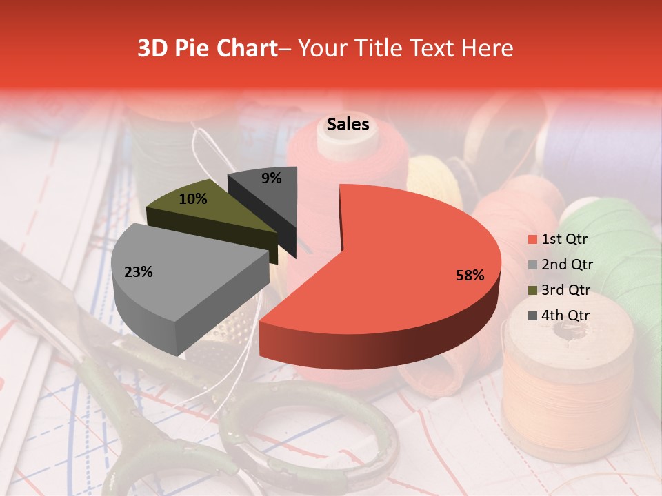 Buttons Cotton Tape Measure PowerPoint Template