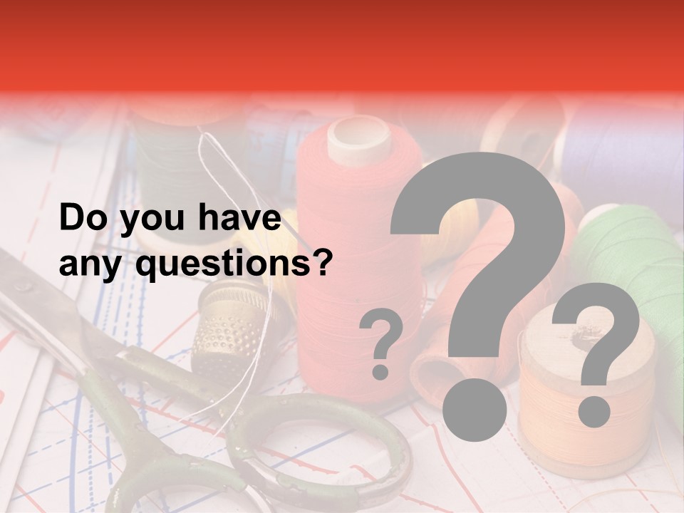 Buttons Cotton Tape Measure PowerPoint Template