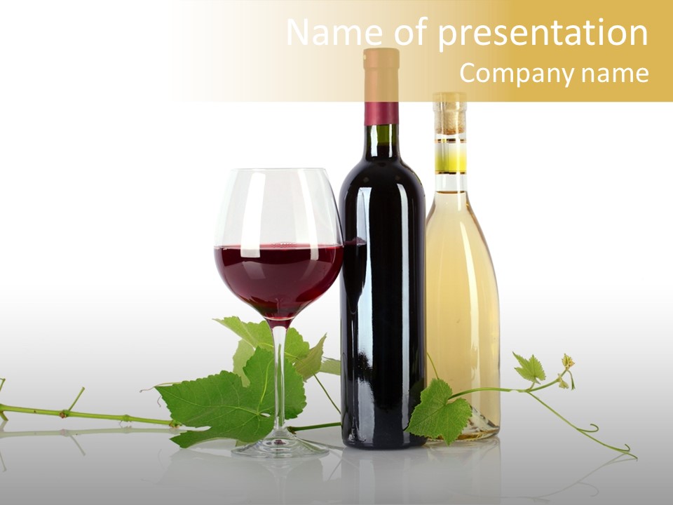 Isolated Grapes Vine PowerPoint Template