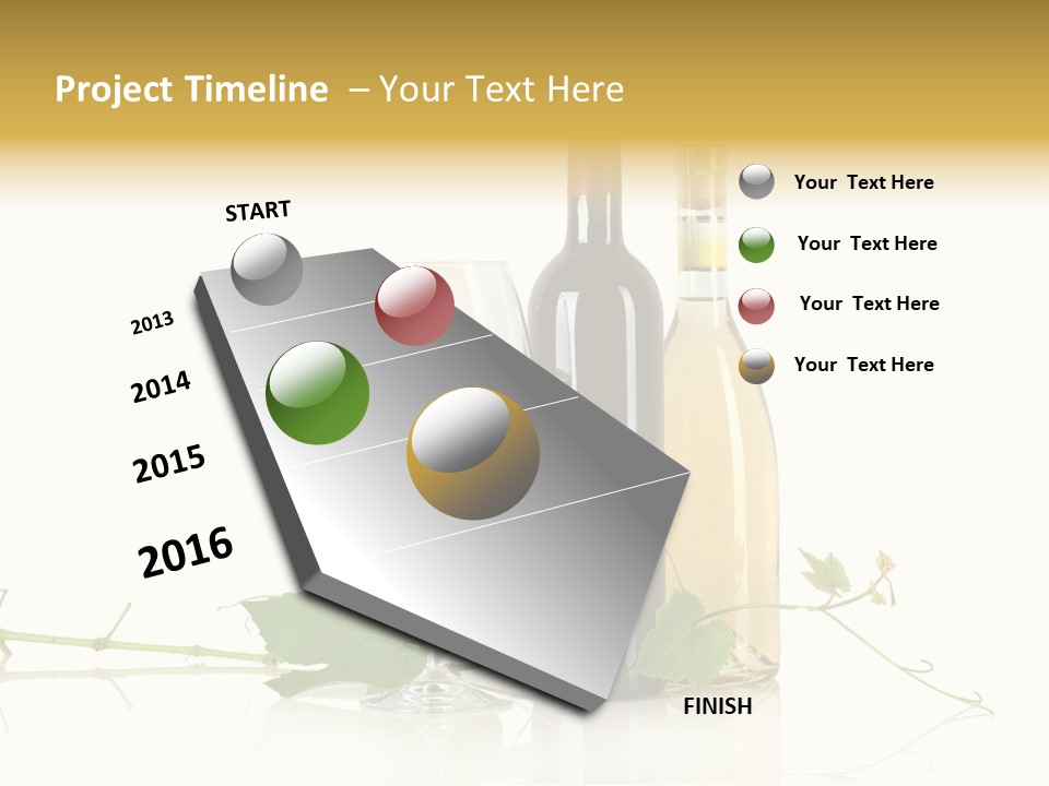 Isolated Grapes Vine PowerPoint Template