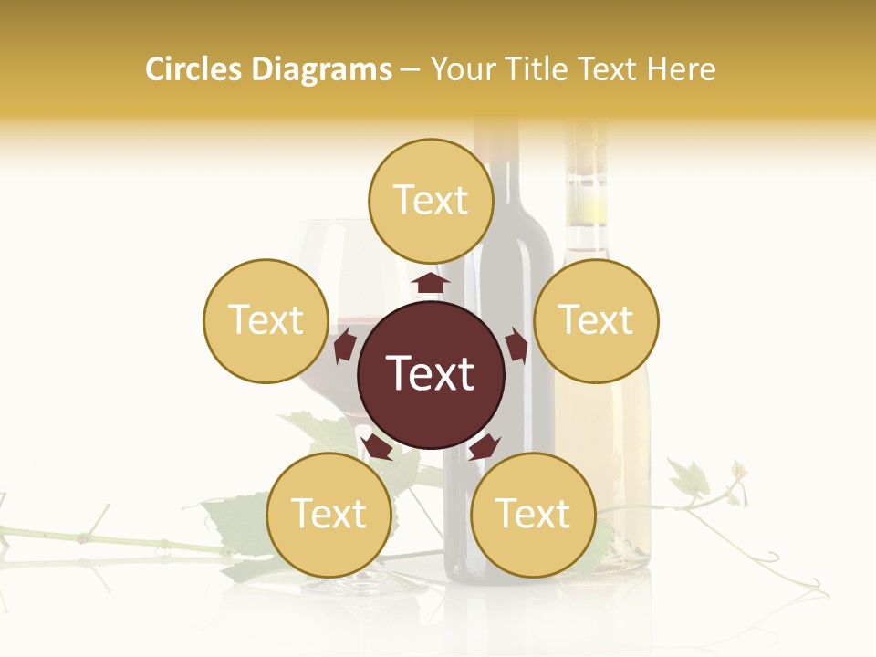 Isolated Grapes Vine PowerPoint Template