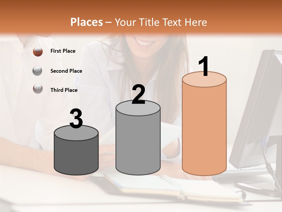 Young Adults Smiling Happy PowerPoint Template