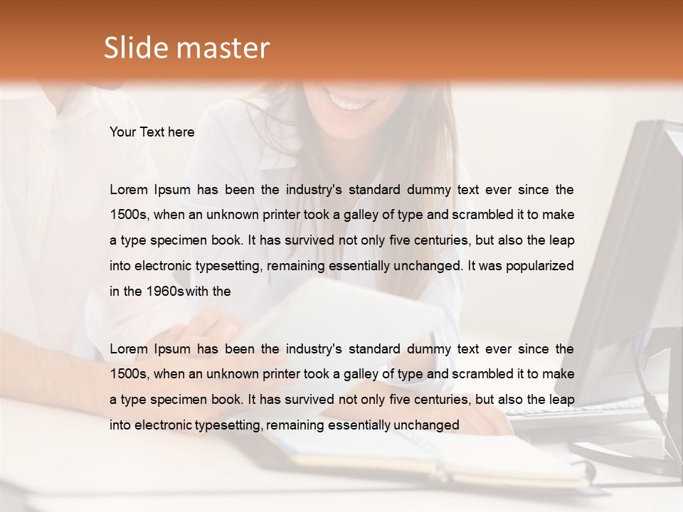 Young Adults Smiling Happy PowerPoint Template