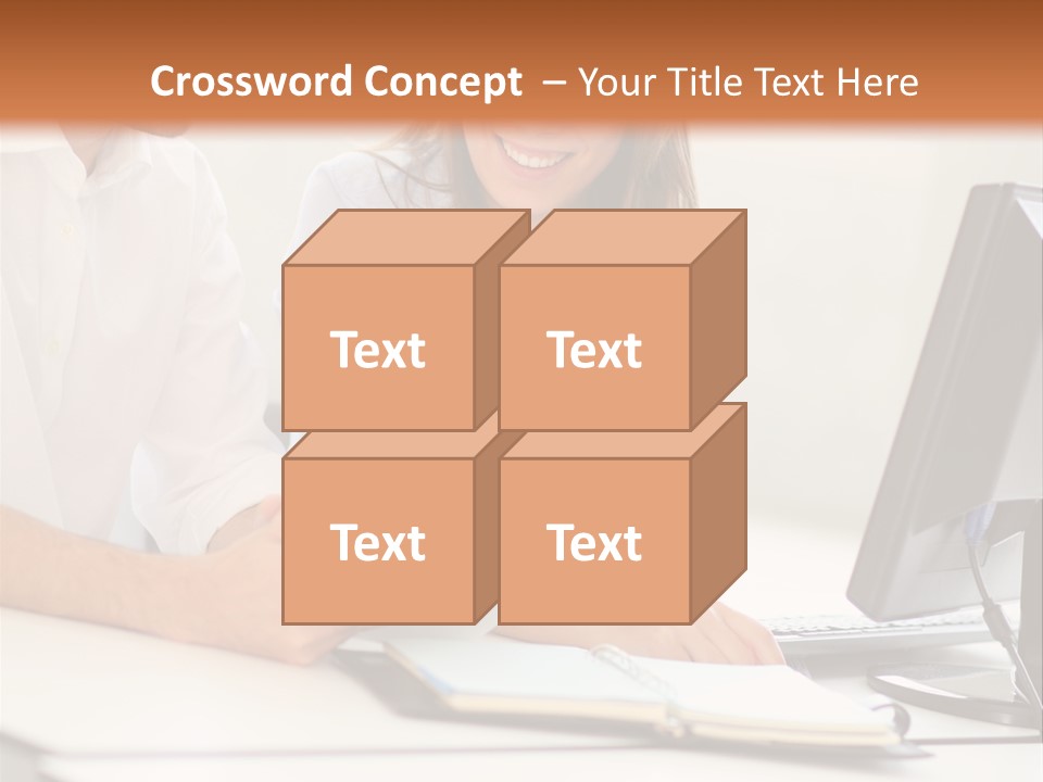 Young Adults Smiling Happy PowerPoint Template