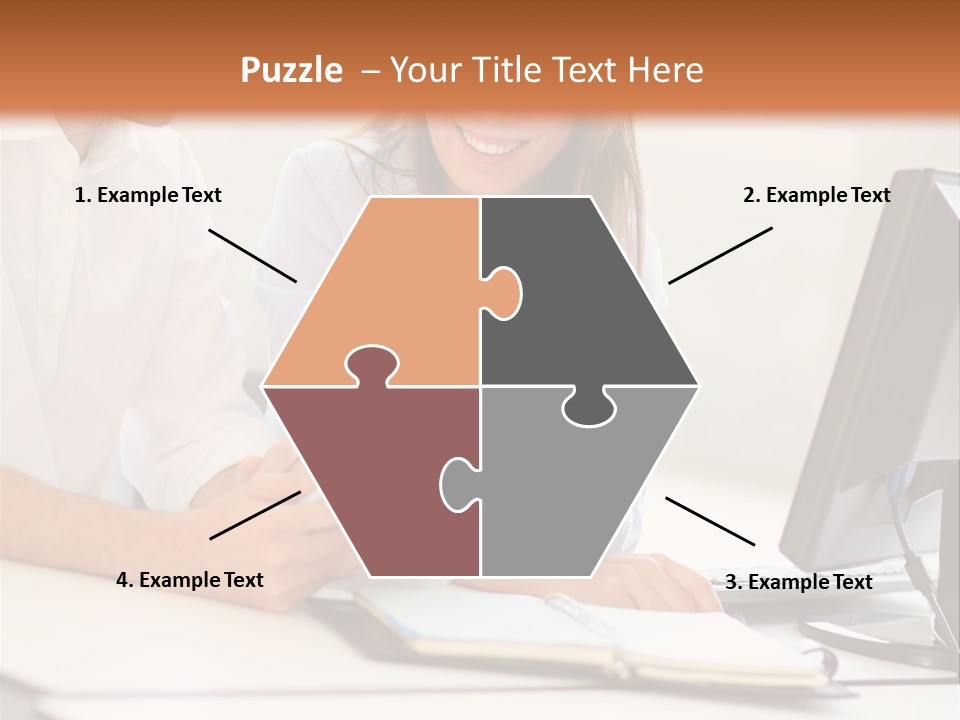 Young Adults Smiling Happy PowerPoint Template