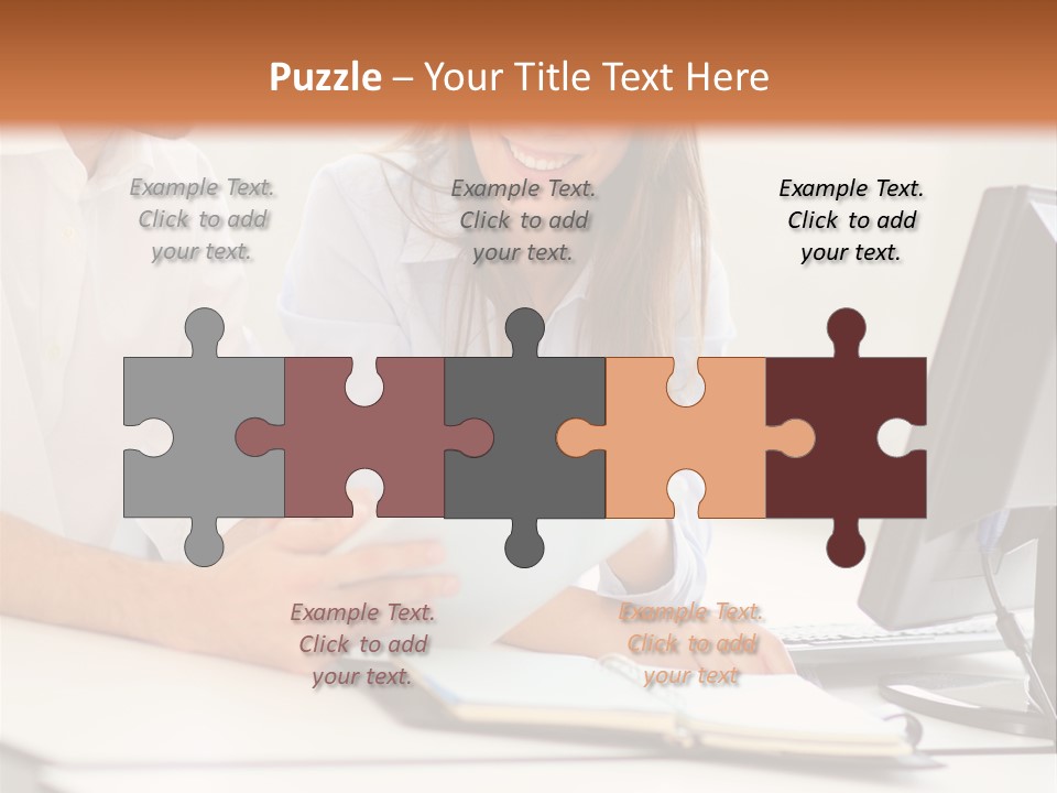 Young Adults Smiling Happy PowerPoint Template