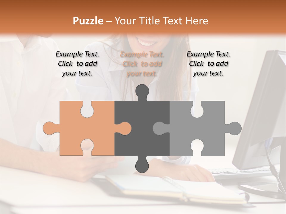 Young Adults Smiling Happy PowerPoint Template