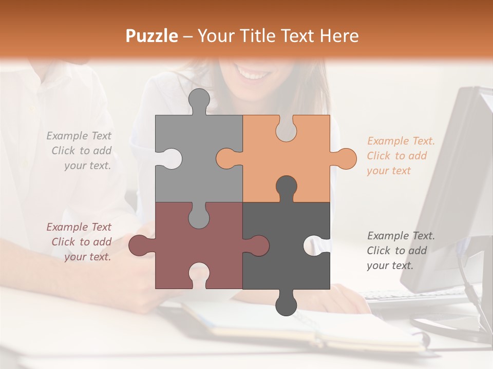 Young Adults Smiling Happy PowerPoint Template