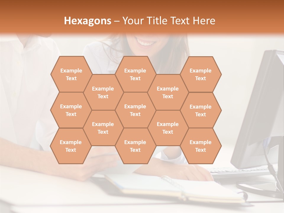 Young Adults Smiling Happy PowerPoint Template