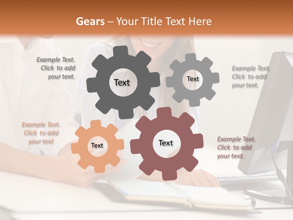 Young Adults Smiling Happy PowerPoint Template