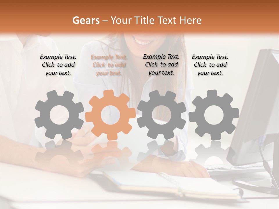 Young Adults Smiling Happy PowerPoint Template