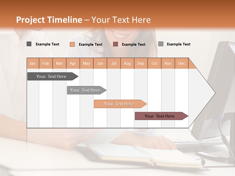 Young Adults Smiling Happy PowerPoint Template