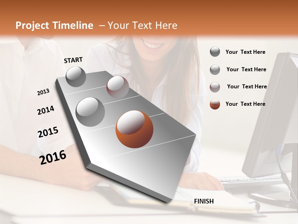 Young Adults Smiling Happy PowerPoint Template