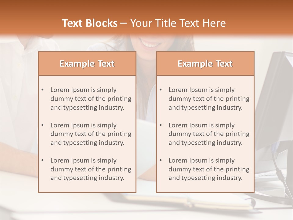 Young Adults Smiling Happy PowerPoint Template