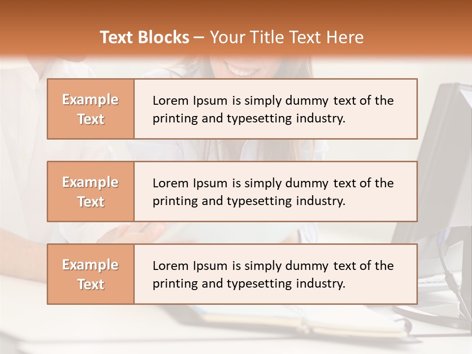 Young Adults Smiling Happy PowerPoint Template