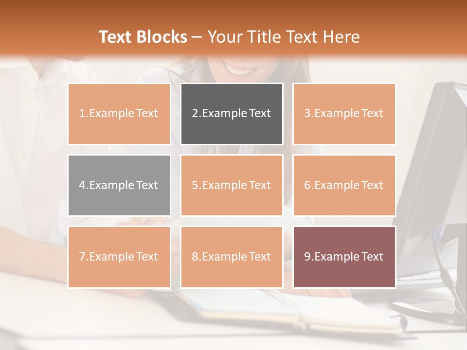 Young Adults Smiling Happy PowerPoint Template