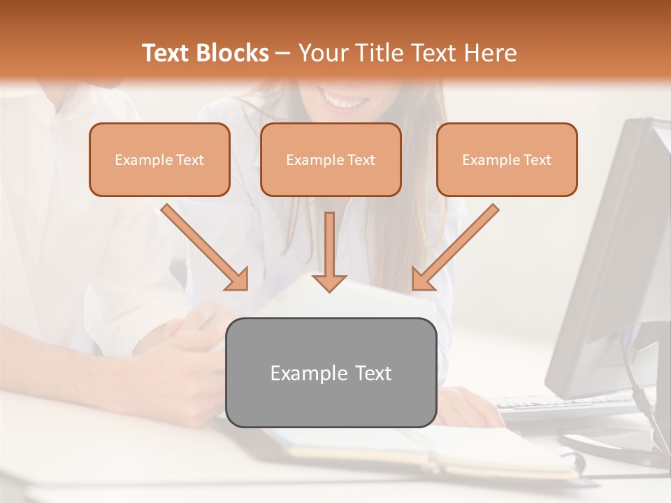 Young Adults Smiling Happy PowerPoint Template