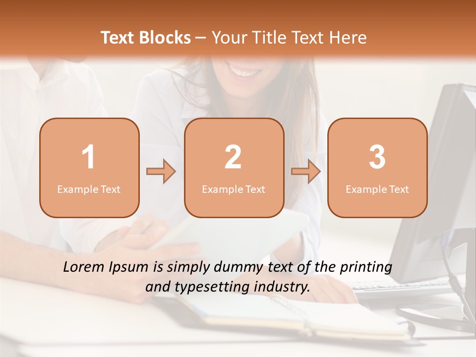 Young Adults Smiling Happy PowerPoint Template