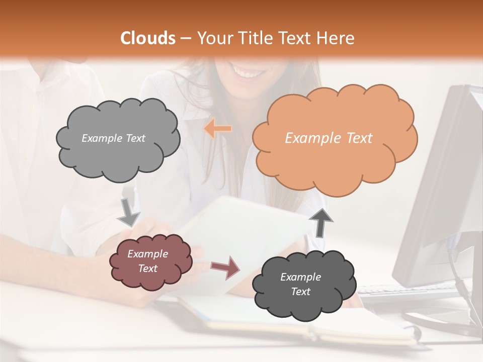 Young Adults Smiling Happy PowerPoint Template