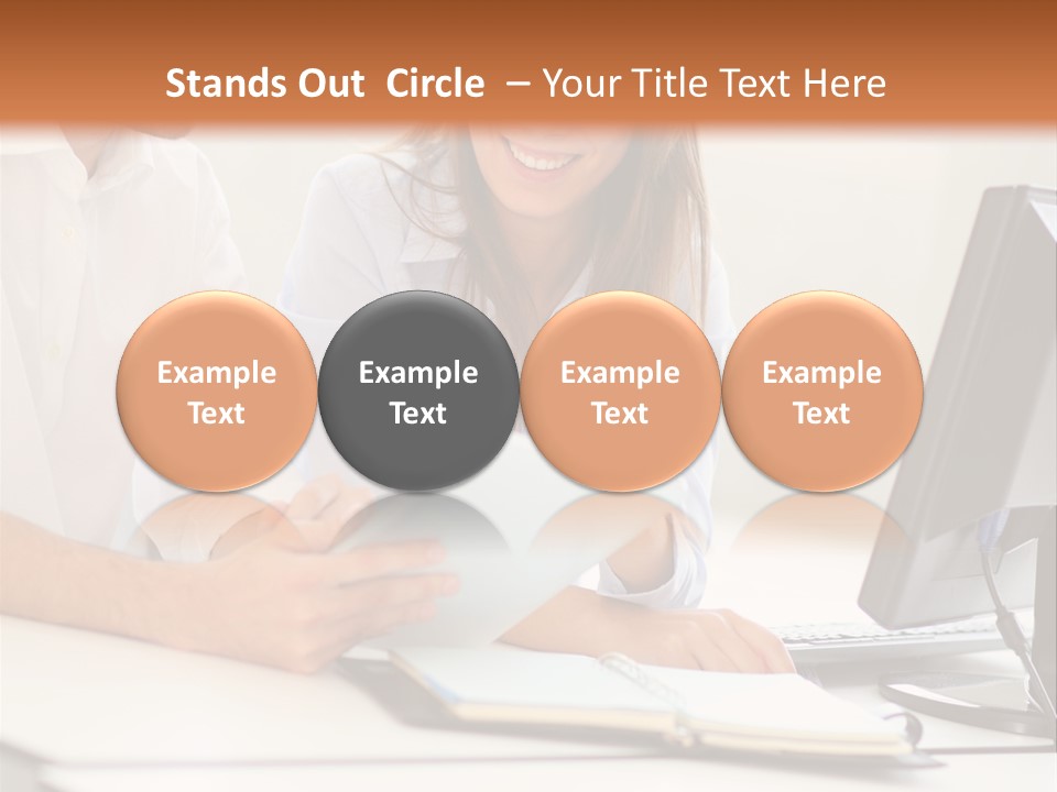 Young Adults Smiling Happy PowerPoint Template