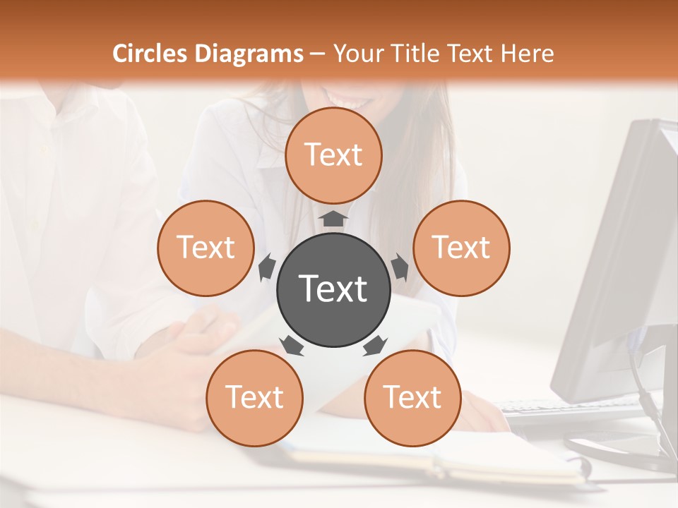 Young Adults Smiling Happy PowerPoint Template