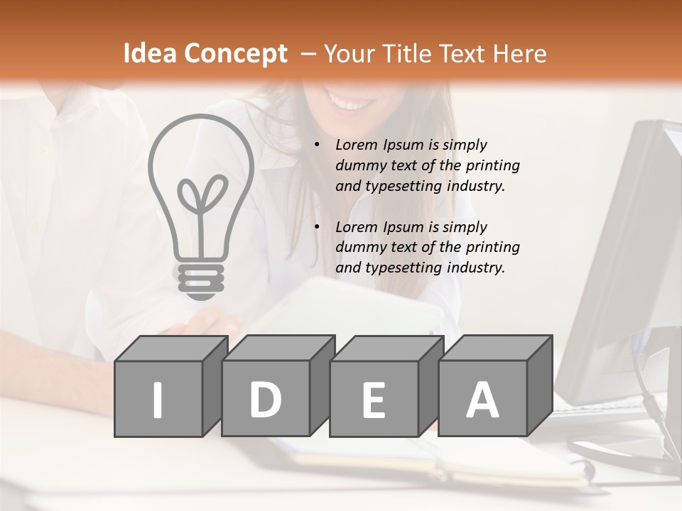 Young Adults Smiling Happy PowerPoint Template