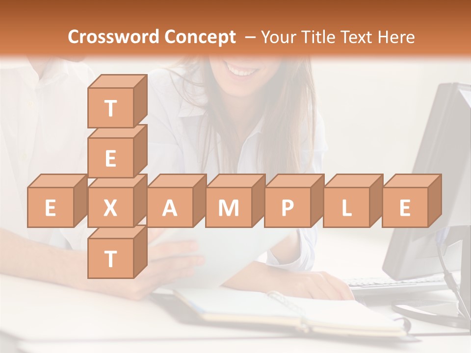 Young Adults Smiling Happy PowerPoint Template