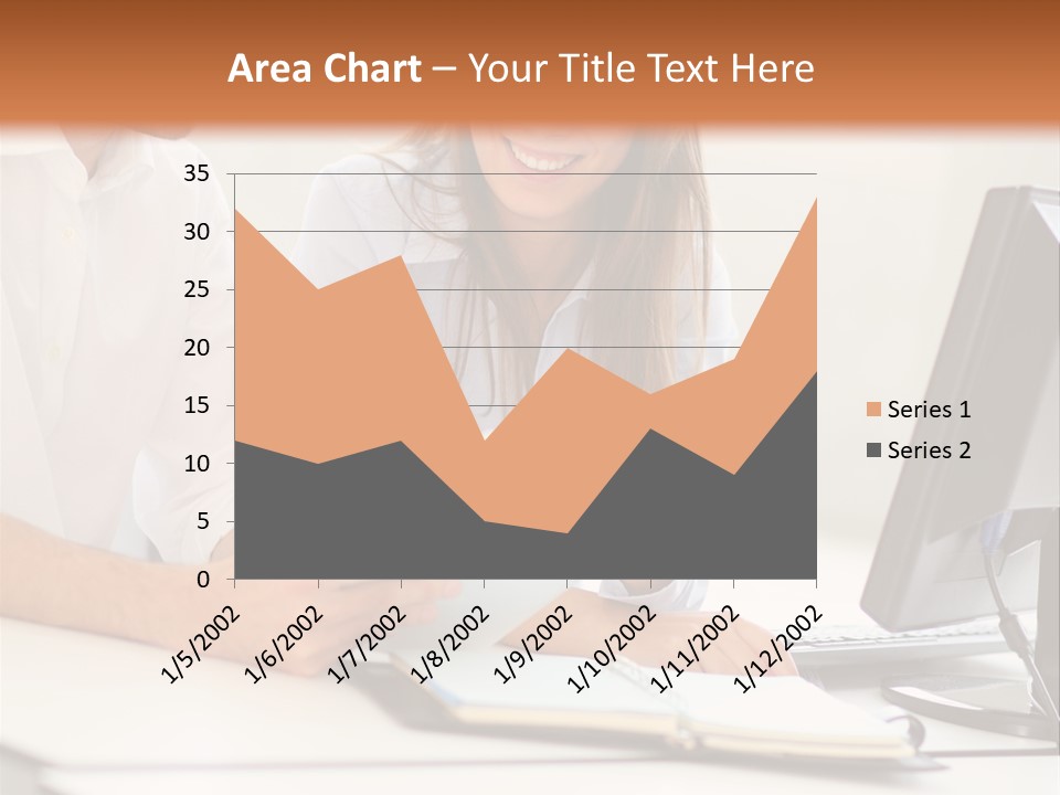Young Adults Smiling Happy PowerPoint Template
